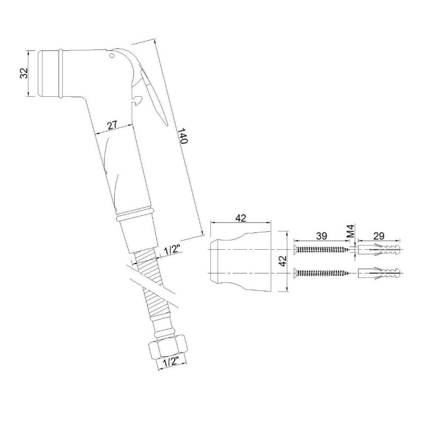 GOPLAST KIT DOCCIA A PULSANTE NERO CON TUBO - immagine 2