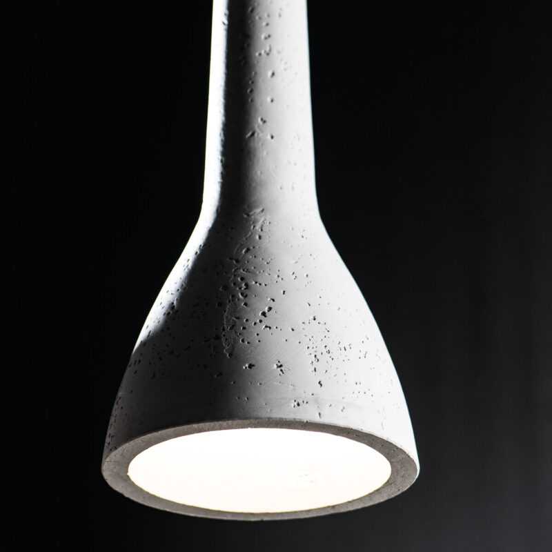 SOSPENSIONE IN CEMENTO GRIGIO D.20mm CON PORTALAMPADA E27 - immagine 4