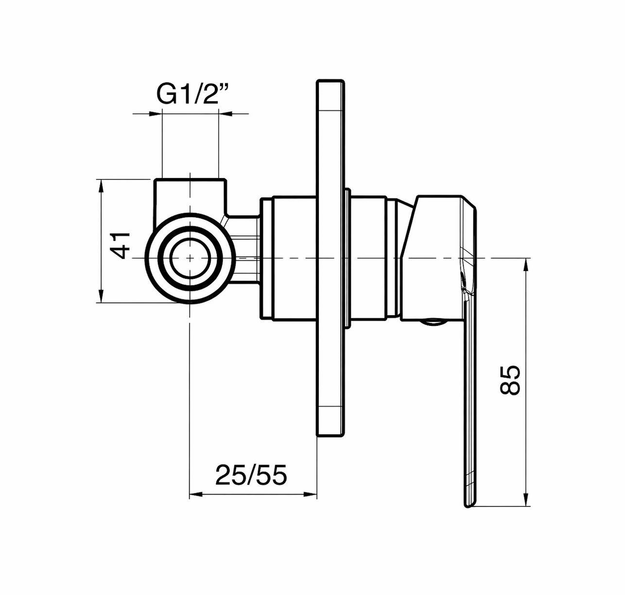 SPHERA MISCELATORE MONOCOMANDO INCASSO DOCCIA SERIE HH CROMATO - immagine 2