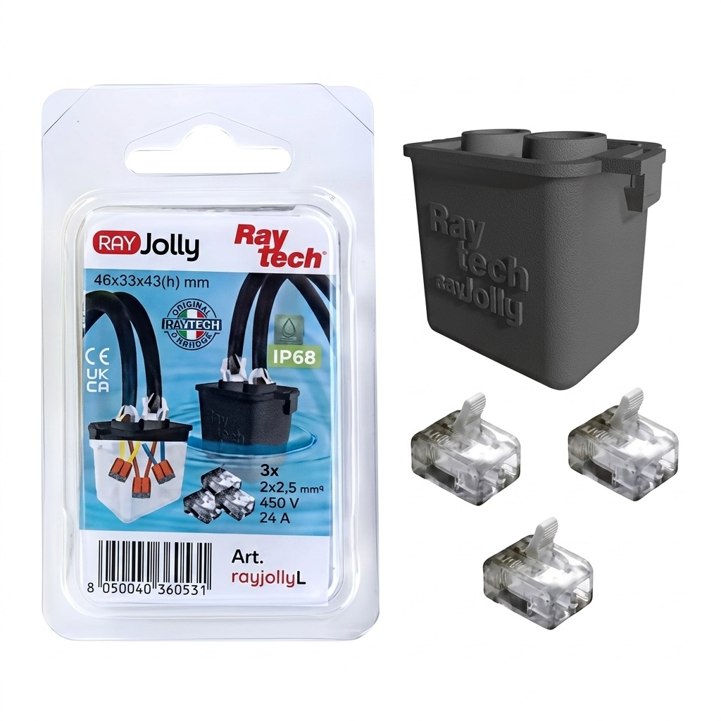 RAYTECH GIUNTO MONODIREZIONALE RAYJOLLY L CON GEL PER CAVI FINO A 10 mmq IP68