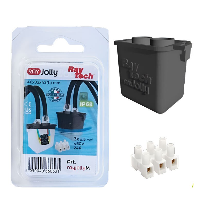 RAYTECH GIUNTO MONODIREZIONALE RAYJOLLY M CON GEL PER CAVI FINO A 6 mmq IP68