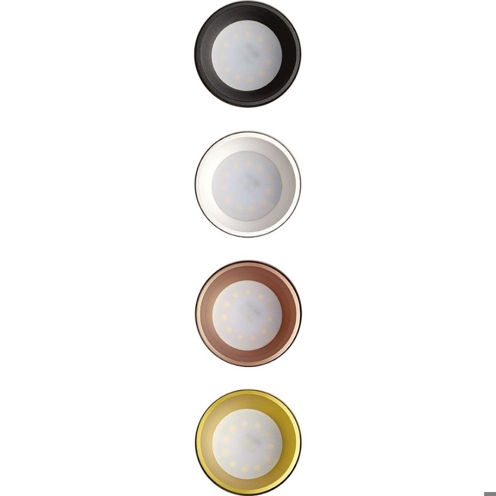 SFORZIN FARETTO INCASSO GESSO THESSALY 1xGU10 CON GHIERA RASO ORO - immagine 5