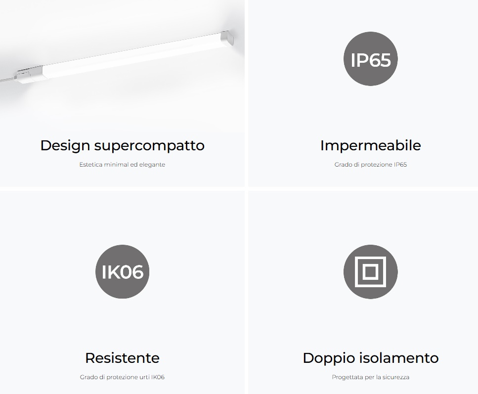 CENTURY PLAFONIERA LED SUPERLIGHT 36W 4000K 3600LM IP65 L.150cm - immagine 3