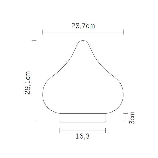 FABBIAN LAMPADA DA TAVOLO "DUNE" 1xE27 IN VETRO OPALE - immagine 3