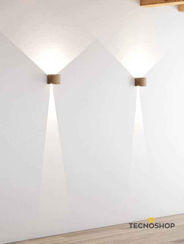 BENEITO APPLIQUE LED "LEK" CON DOPPIA EMISIONE 6,8W 3000K IP54 CORTEN - immagine 5