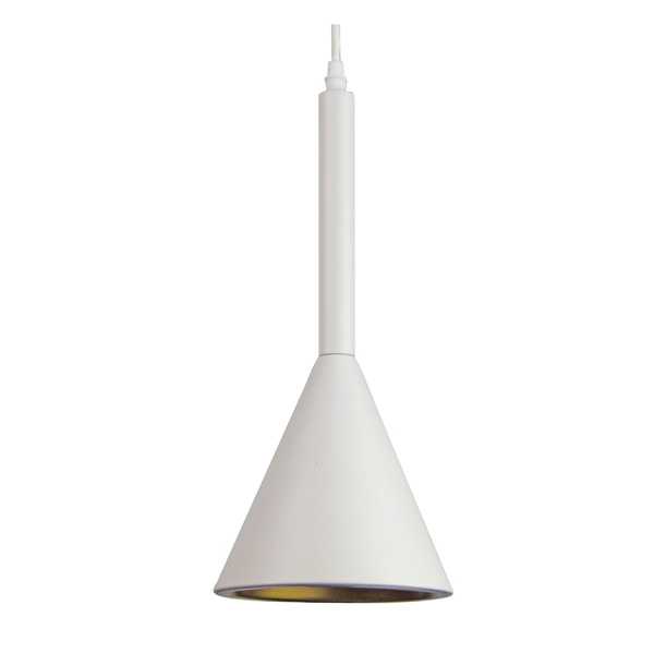 SOSPENSIONE IN ALLUMINIO BIANCO E INTERNO ORO CON PORTALAMPADA E27 - immagine 3
