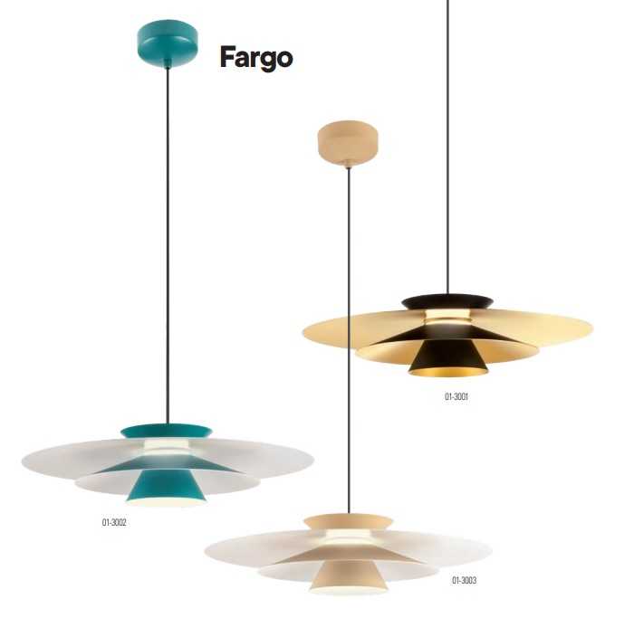 SOSPENSIONE FARGO 16,5W 3000K1850LM Ø50 BIANCO MATT/ORO MATT - immagine 2