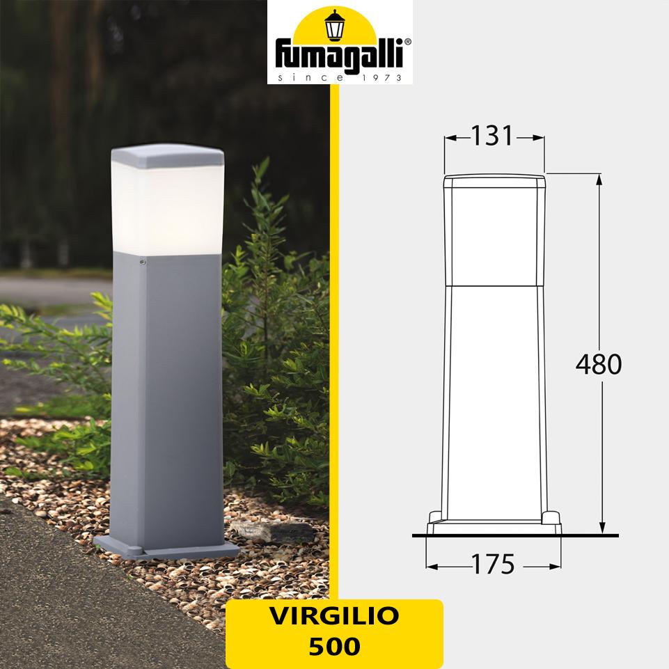 FUMAGALLI PALETTO “VIRGILIO 500” GRIGIO H.48cm CON ATTACCO LAMPADA E27 (INCLUSA) - immagine 2