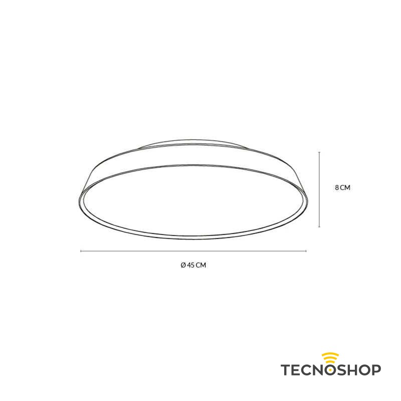 VIVIDA PLAFONE LED "PINCO" DIMMERABILE 40W 3000K/4000K D.45cm BIANCO - immagine 3