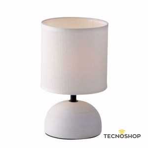 INTEC LAMPADA DA TAVOLO "FURORE" 1XE14 CON BASE IN CERAMICA GRIGIA E PARALUME IN TESSUTO - immagine 4
