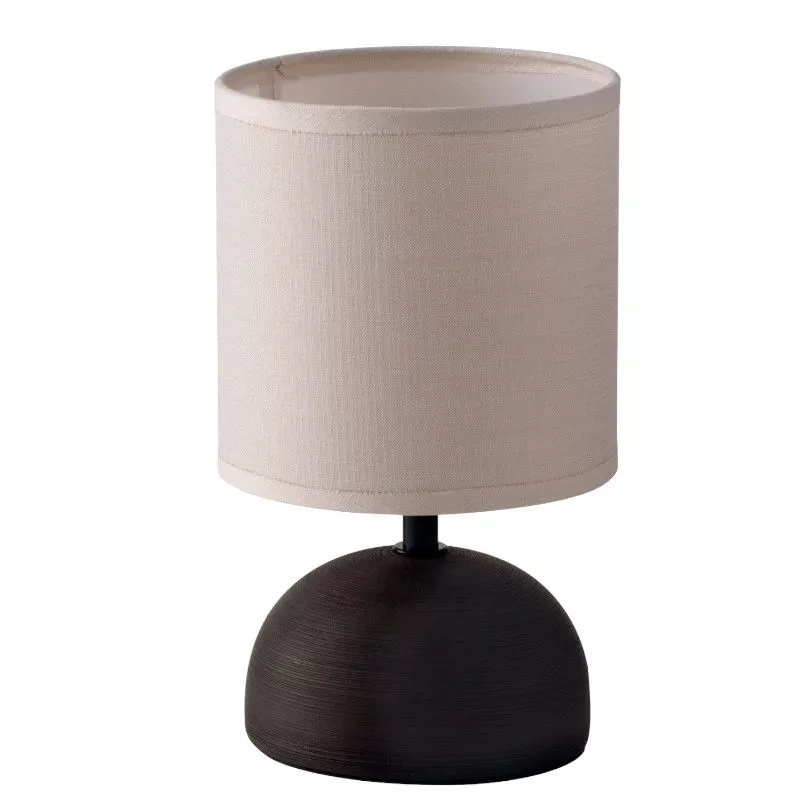 INTEC LAMPADA DA TAVOLO "FURORE" 1XE14 CON BASE IN CERAMICA GRIGIA E PARALUME IN TESSUTO - immagine 3