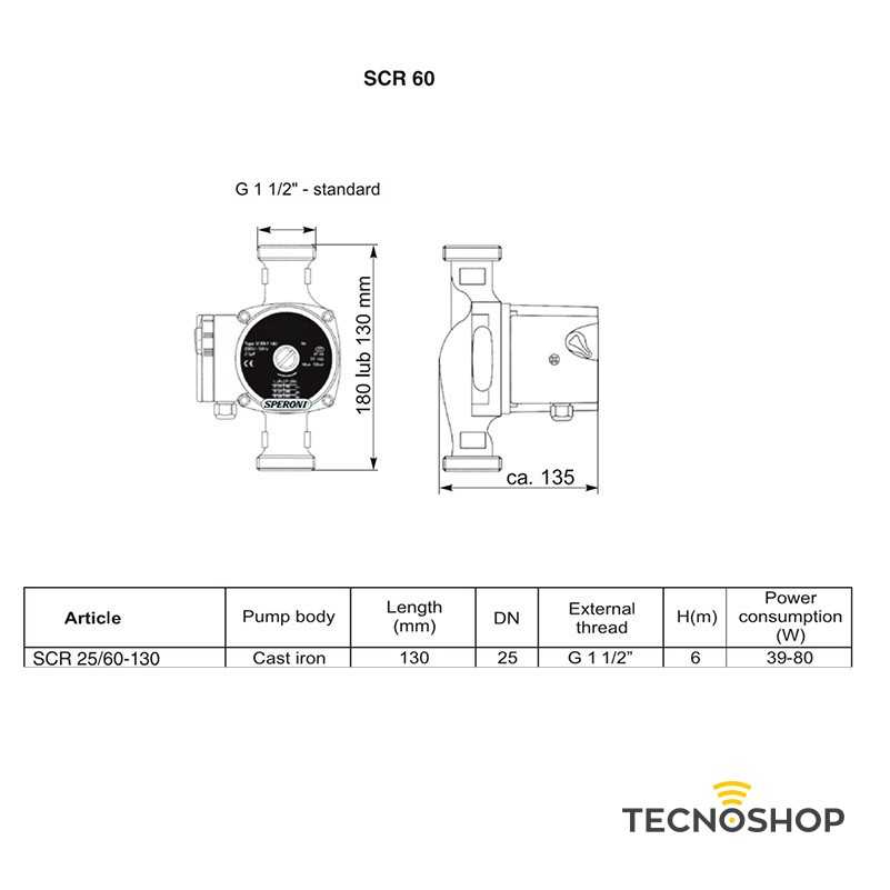 SPERONI CIRCOLATORE SCR 25/60-130 - immagine 3