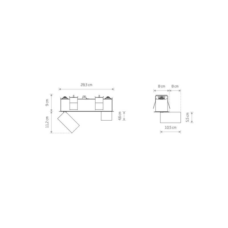 NOWODVORSKI PLAFONE INCASSO MOD.DEEP 2xGU10 29CM BIANCO - immagine 3