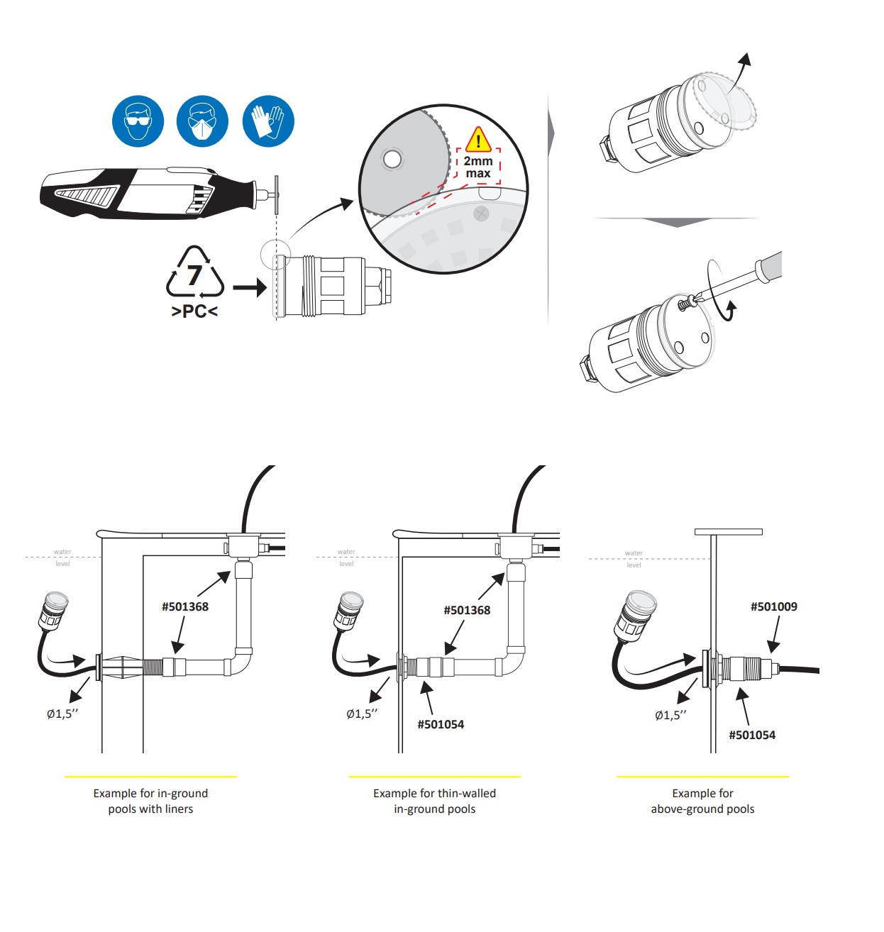 SEAMAID PROIETTORE PER PISCINA 18 LED 6W 6500K 12V - immagine 6