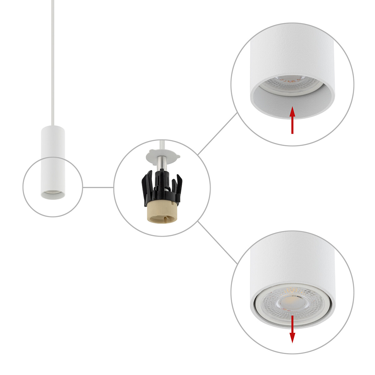 NOWODVORSKI SOSPENSIONE FOURTY S H.12,5cm 1xMINIGU10 BIANCO - immagine 4