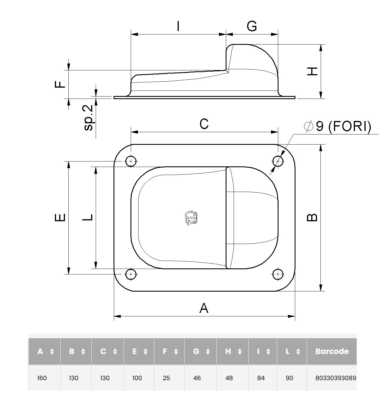 BATTENTE DI ARRESTO AD AVVITARE PER CANCELLI 160x130 mm - immagine 2