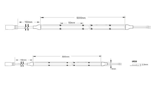 LIFE STRISCIA LED COB 24V 10,8W/M 4000K CRI90 IP20 – 1200 LM/M – BOBINA 5 METRI - immagine 3