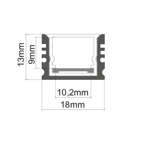 LIFE KIT PROFILO ALLUMINIO 2m IP65 DA PARETE 24W/M CON COVER OPALE - immagine 4