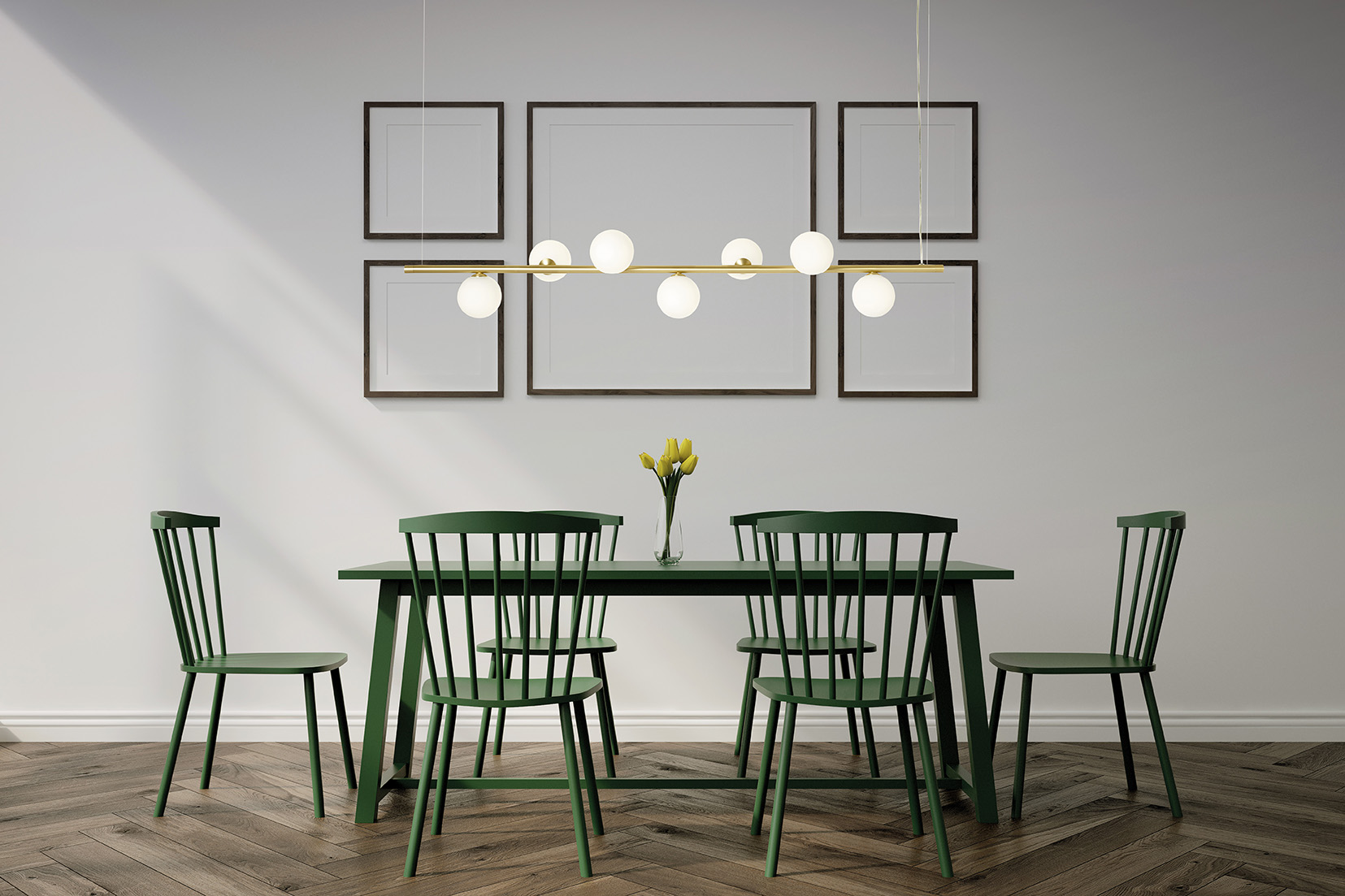 MILOOX SOSPENSIONE POMÌ L.124cm 7xG9 ORO SPAZZOLATO - immagine 2