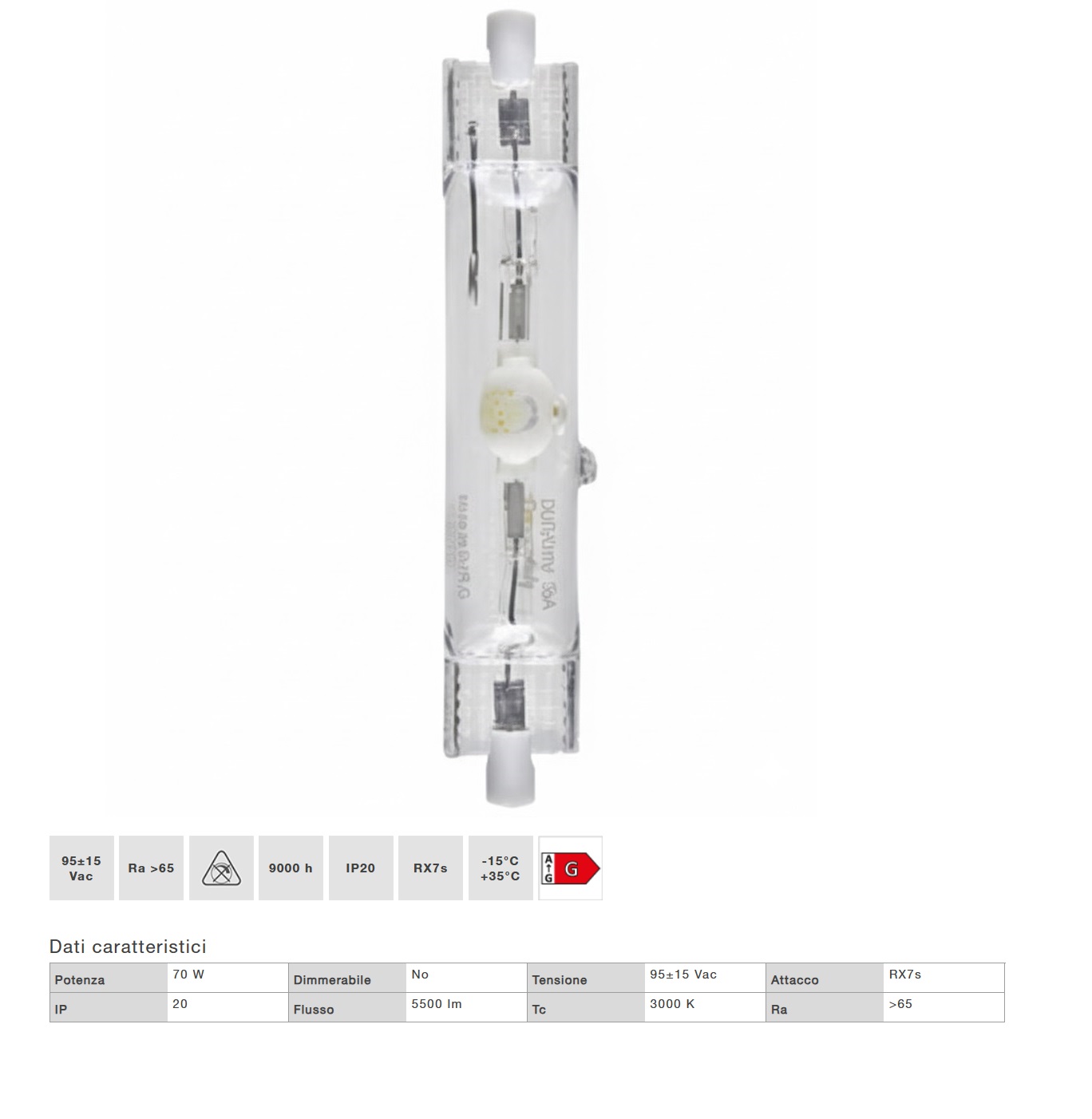 DURALAMP LAMPADA RX7S HDI-TS DA 70W/WDL IODURI METALLICI - immagine 3