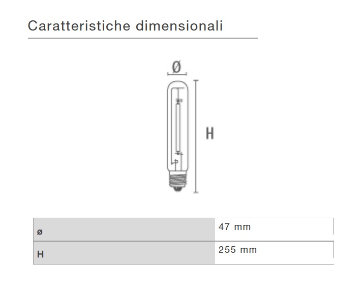 DURALAMP LAMPADA TUBOLARE E40 250W HDS - SODIO ALTA PRESSIONE - immagine 2
