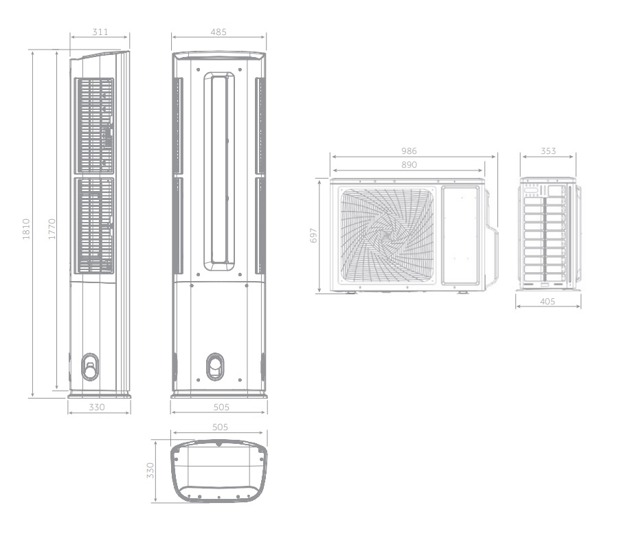 HAIER CLIMATIZZATORE A COLONNA 7,2KW 24000Btu A++/A+ R32 WIFI CON TELECOMANDO - immagine 5