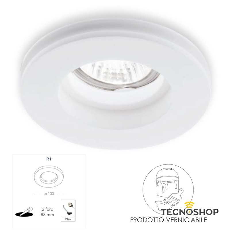 INTEC FARETTO INCASSO ROTONDO "PHANTOM" IN GESSO 1XGU10 - immagine 2