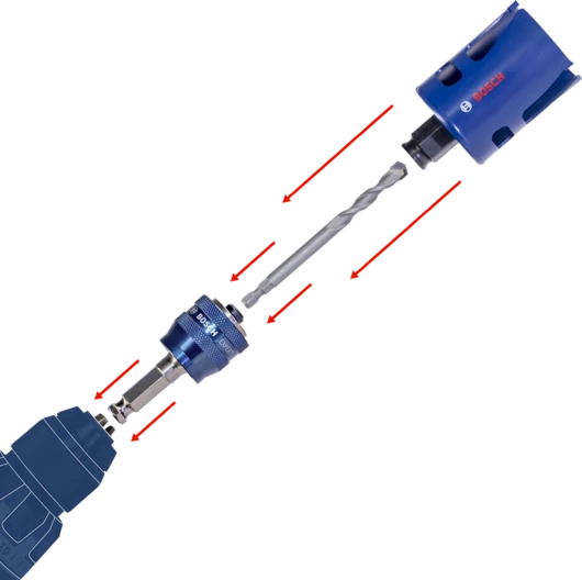 BOSCH ADATTATORE PUNTA PILOTA 8,7mm A PER SEGA A TAZZA - immagine 4