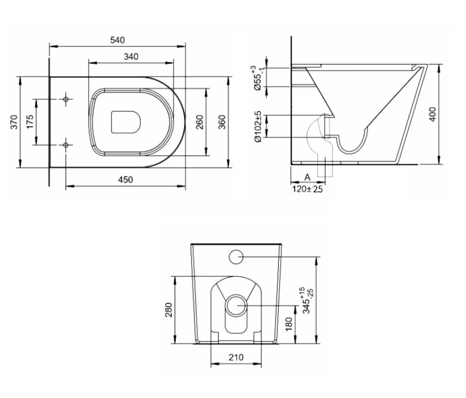 VASO WC A TERRA FILO PARETE RIMFREE IN CERAMICA BIANCA SERIE Q8 - immagine 2