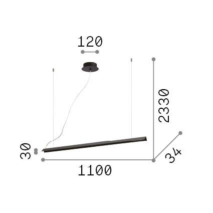 IDEAL LUX SOSPENSIONE V-LINE 20W 1800LM 3000K OTTONE SPAZZOLATO - immagine 3