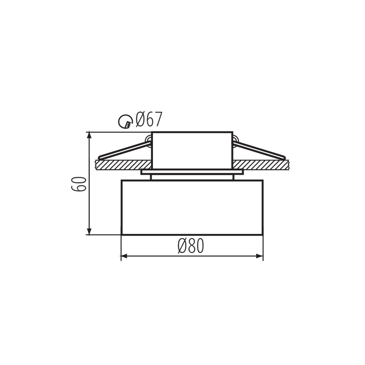 KANLUX FARETTO BIANCO 1xGU10 CON INTERNO ORO FORO Ø67 D.80mm - immagine 5