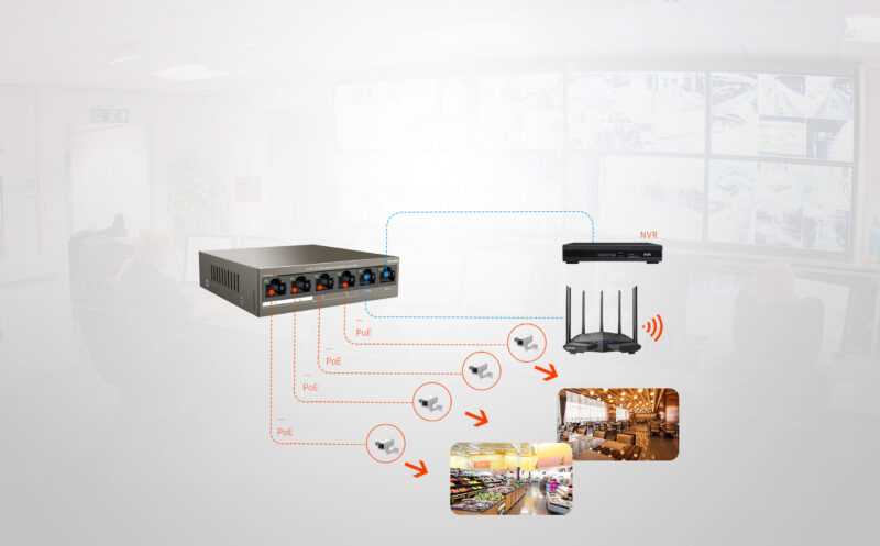 TENDA TEF1106P SWITCH 6 PORTE 10/100M desktop 4 PORTE PoE 2 PORTE UPLINK - immagine 2