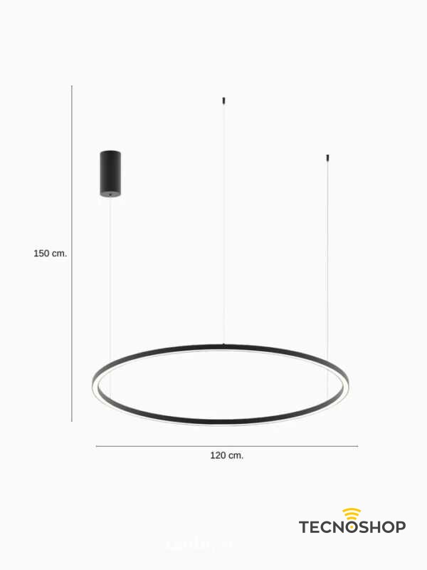 INTEC SOSPENSIONE LED CIRCOLARE "HOOP" 60W D.120cm TRICOLOR NERA - immagine 4