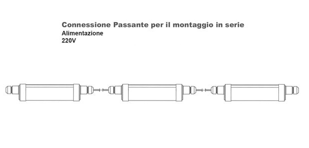 LIFE PLAFONIERA LED LINEARE 60W 4000K 6600lm 1190x83x58mm IP65 - immagine 4