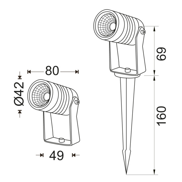 LIFE PICCHETTO DA GIARDINO LED 6W 24° 4000K IP65 CORPO NERO - immagine 3