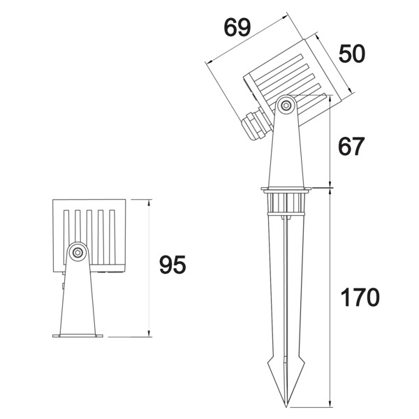 LIFE PICCHETTO DA GIARDINO LED 65W 45° 4000K IP65 CORPO BIANCO - immagine 4