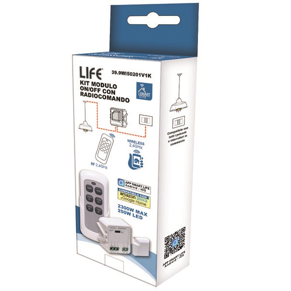 LIFE KIT MODULO 1CH RELÈ ON/OFF WIRELESS CON RICEVITORE E RADIOCOMANDO - immagine 4