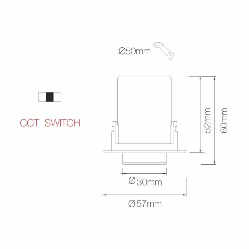 BENEITO FARETTO LED "NANO OXO" 4W Ø 50mm TRICOLOR NERO - immagine 4