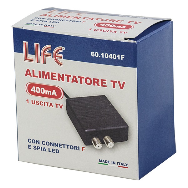 LIFE ALIMENTATORE TV SWITCHING 12V 400mA 1 USCITA CON CONNETTORI F E LED - immagine 2