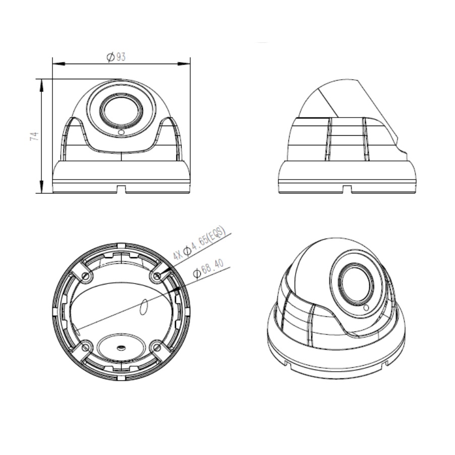 LIFE TELECAMERA DOME 4IN1 AHD 8Mpx IP67 LENTE 3.6mm BIANCA - immagine 2