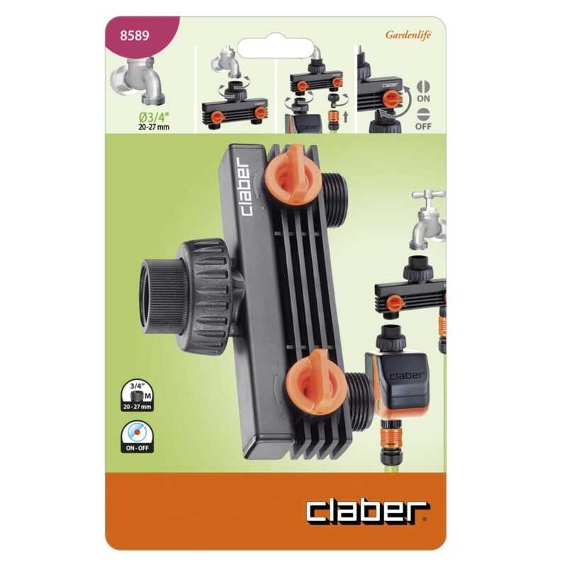 CLABER PRESA A 2 VIE 3/4" M - immagine 2