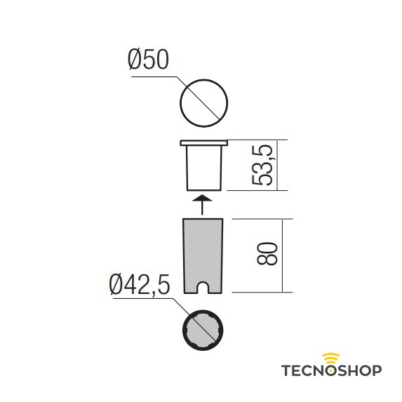 REDO SEGNAPASSO INCASSO LED XPI TONDO 3W 3000K OPALE - immagine 2