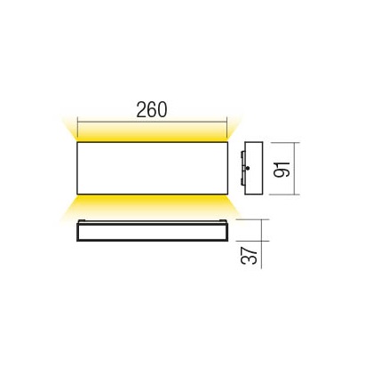 REDO APPLIQUE LED KAMAL 15W 3000K IP54 BIANCO - immagine 2