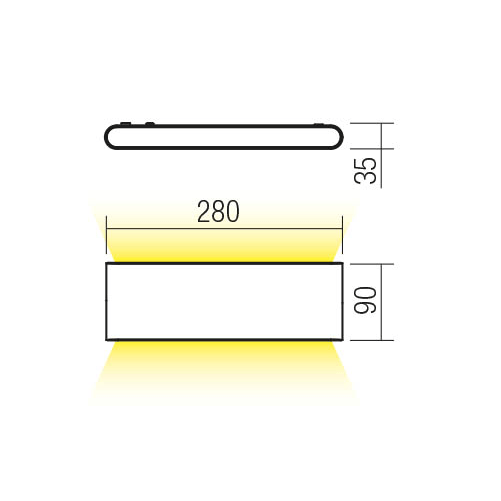 REDO APPLIQUE LED "POCKET" 24W 3000K 280mm IP54 MARRONE SCURO - immagine 3