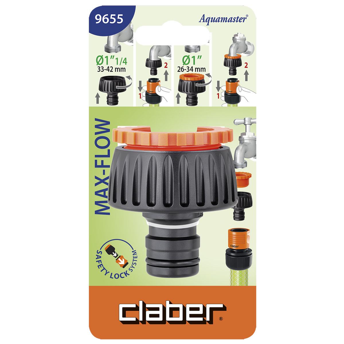 CLABER PRESA RUBINETTO 1"1/4 RIDUZIONE 1" MAX-FLOW - immagine 2
