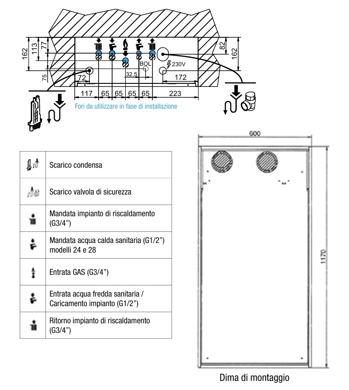 BAXI CALDAIA A CONDENSAZIONE LUNA AIR 24 KW CON COMANDO REMOTO - immagine 4
