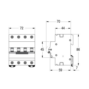 AEG SEZIONATORE MODULARE ASR 4P 100A 4 MODULI - immagine 2