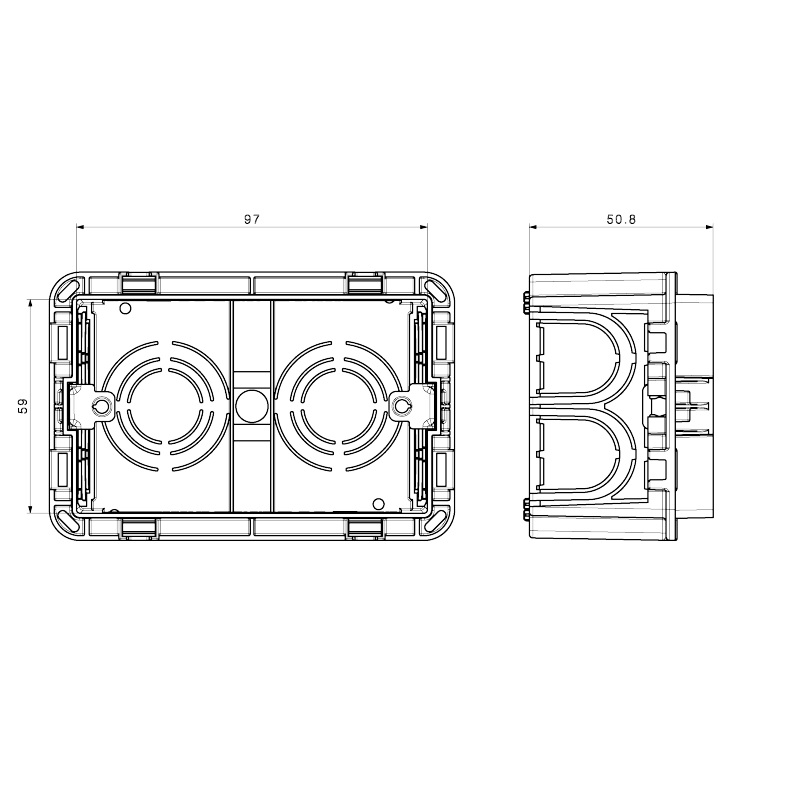 AVE SCATOLA INCASSO 3 MODULI MAGGIORATA PER S44 E S45 - immagine 2