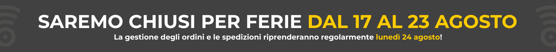 Chiusura per ferie Tecnoshop