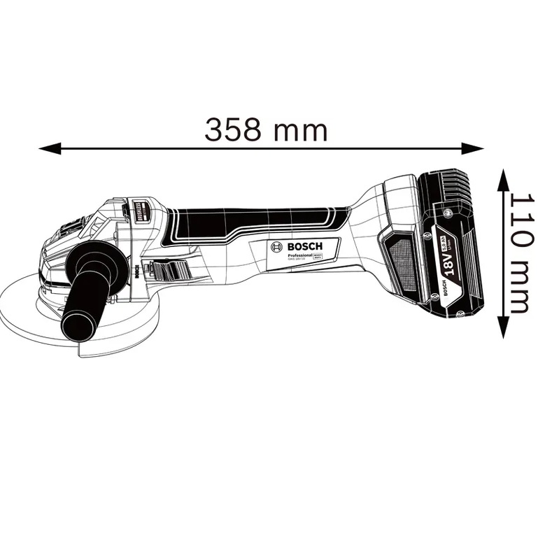 BOSCH SMERIGLIATRICE ANGOLARE IN VALIGETTA GWS 18V-10 - immagine 3